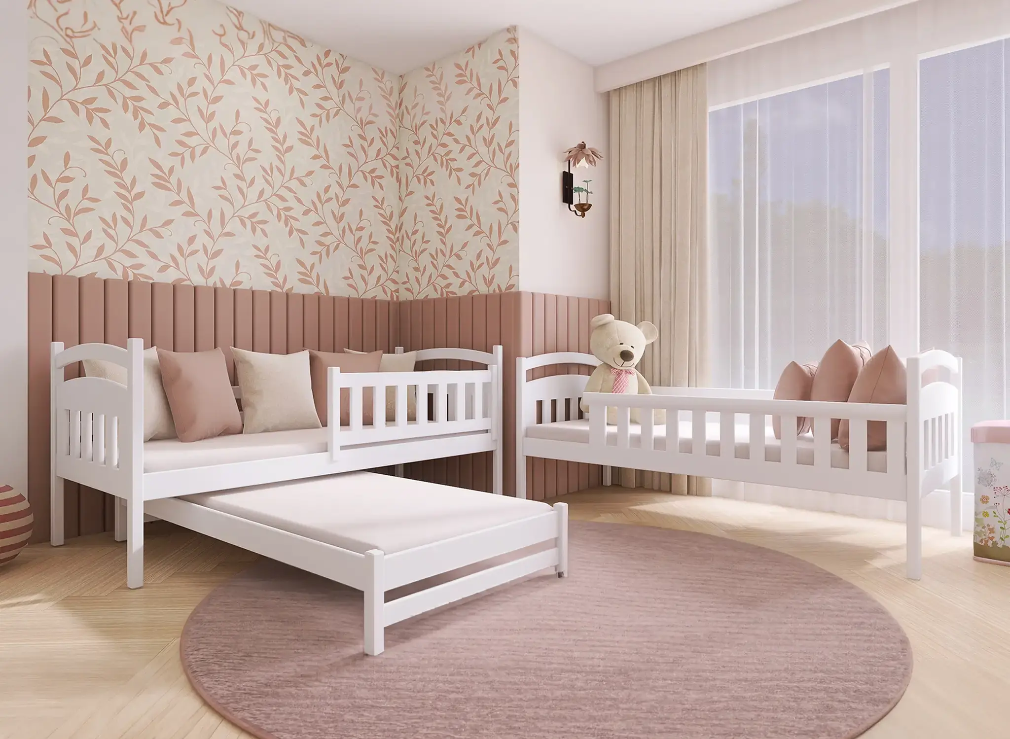 Stapelbed BLANKA - 90x200cm - 3 persoons - wit