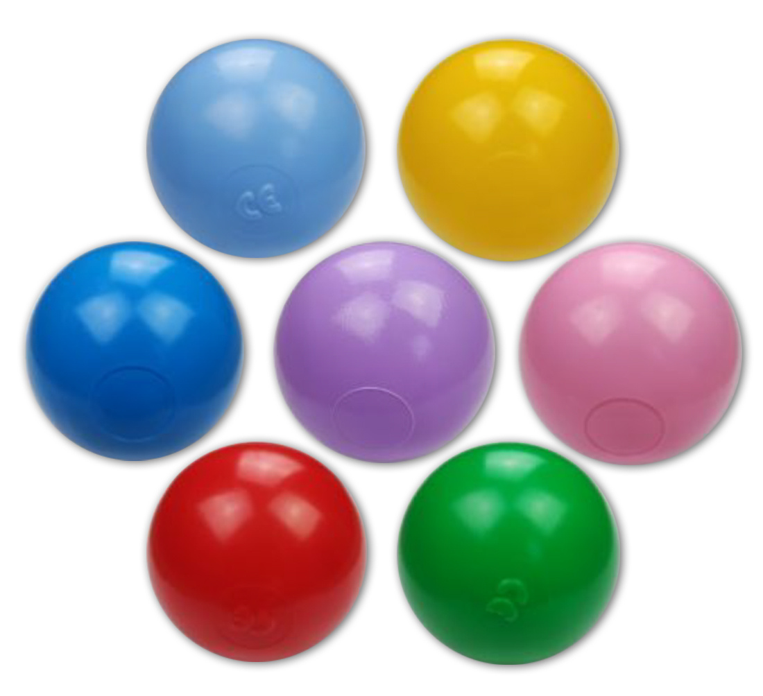 Ballenbak ballen 500 stuks 7cm, rood, groen, paars, roze, geel, blauw