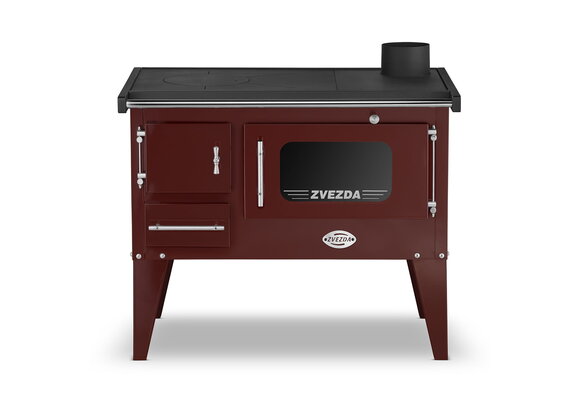 Houtfornuis - houtkachel met oven en kookplaat - 8kW - bruin