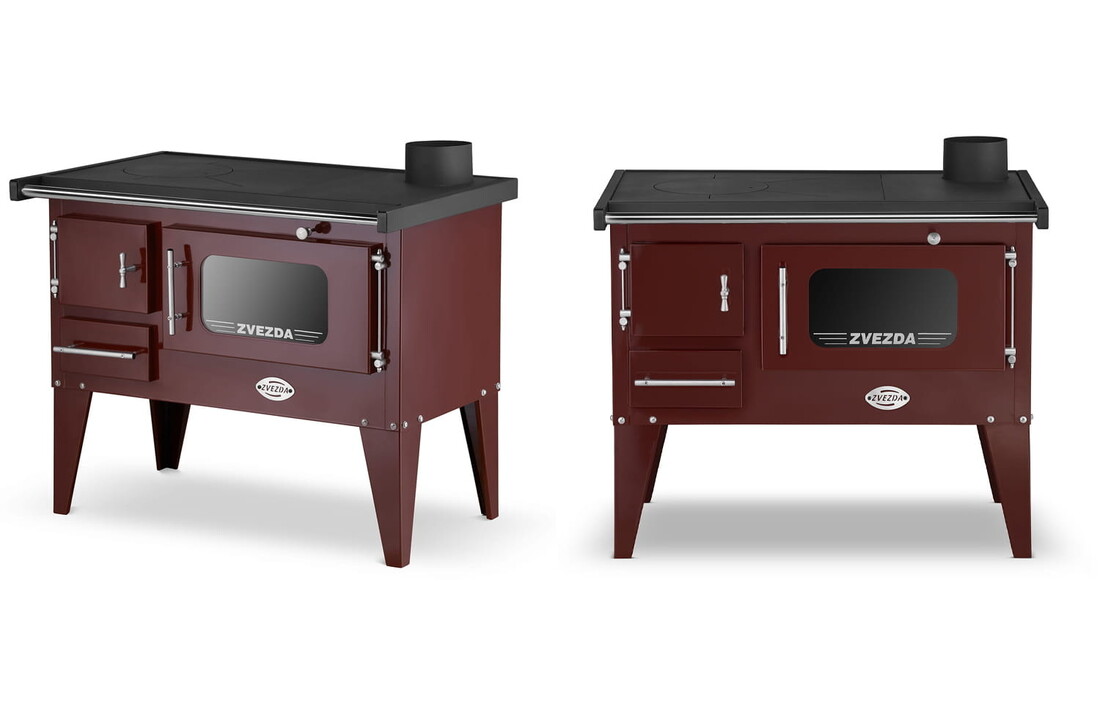 Houtfornuis - houtkachel met oven en kookplaat - 8kW - bruin