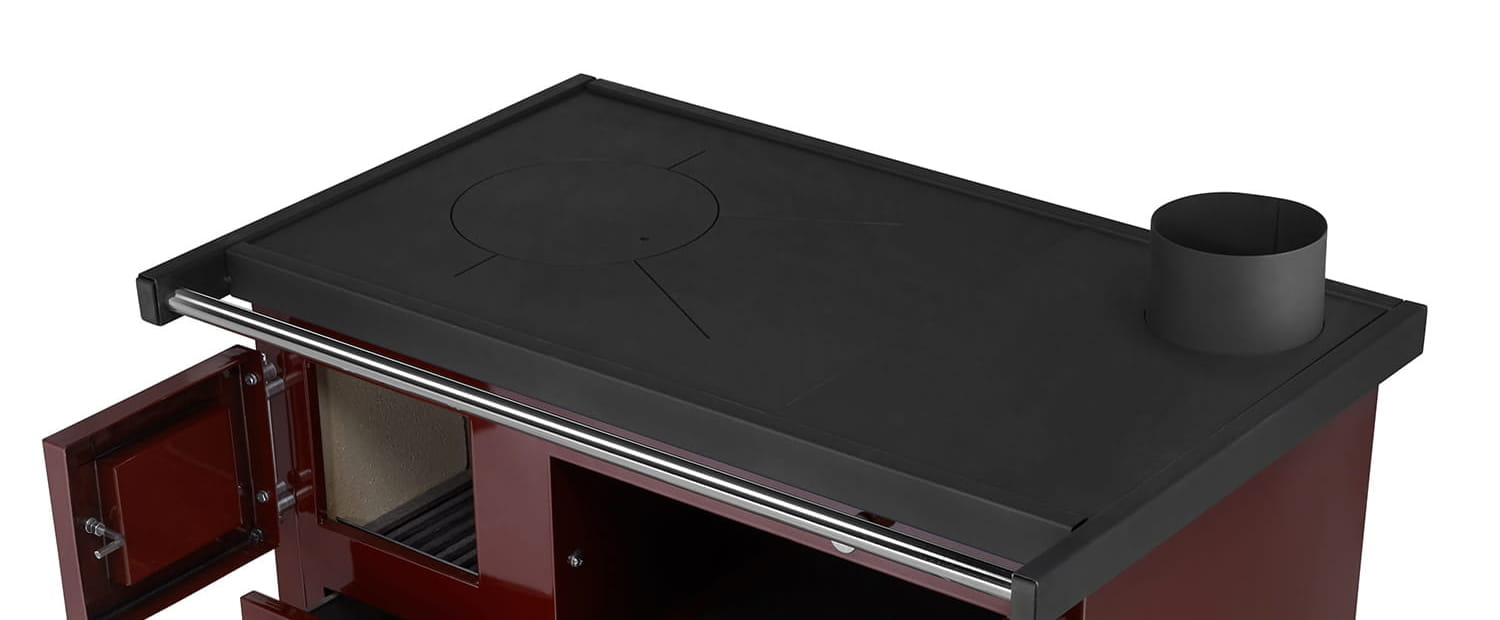 Houtfornuis - houtkachel met oven en kookplaat - 8kW - bruin