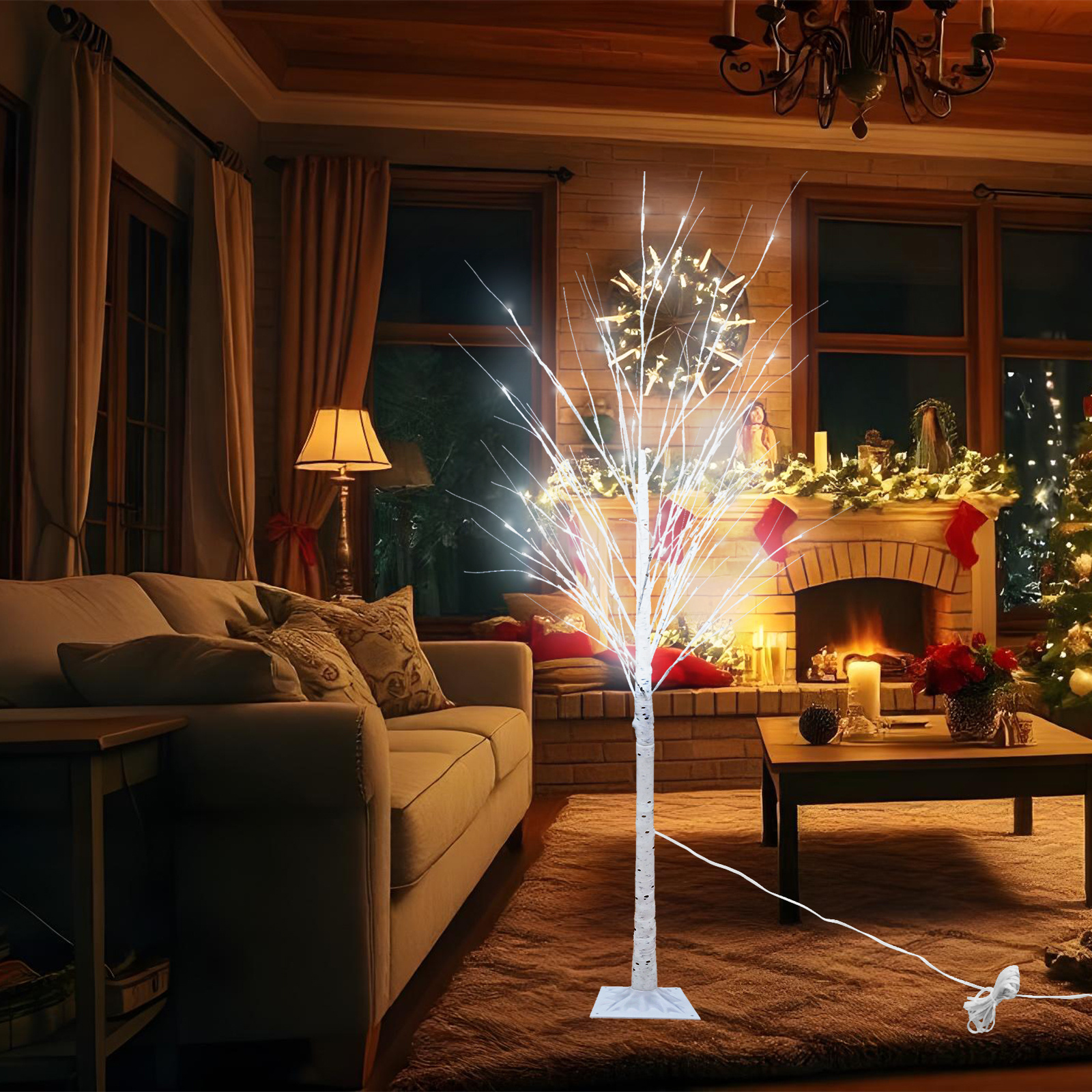 Kunstboom 180 cm  - met verlichting 96 LED - decoratie boom