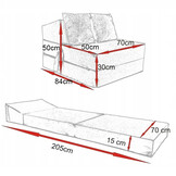 Opvouwbaar matras - logeermatras - 200x70x15 cm - blauw