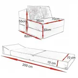 Luxe logeermatras - blauw - camping matras - reismatras - opvouwbaar matras - 200 x 70 x 15 - met licht blauwe kussens