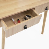 Kaptafel met spiegel - make up tafel - 2 lades - hout