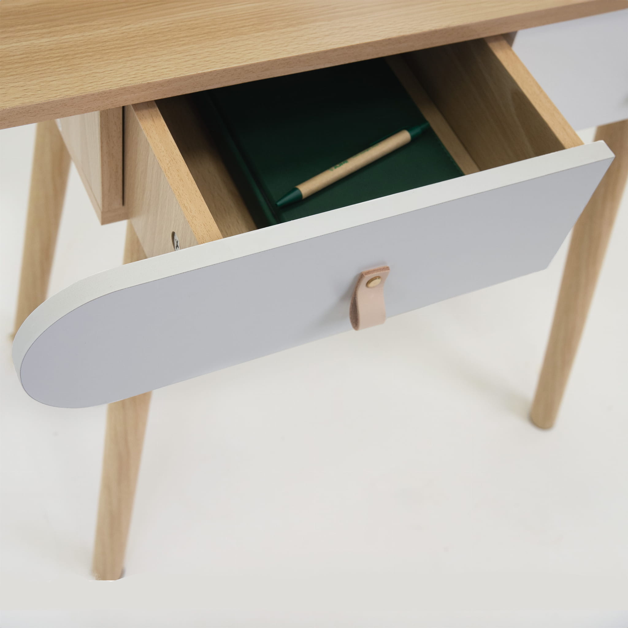 Make up tafel - kaptafel met LED spiegel - 2 lades - hout wit