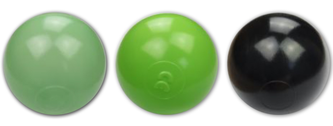 Ballenbak ballen 1000 stuks 7cm, lichtgroen, groen, zwart