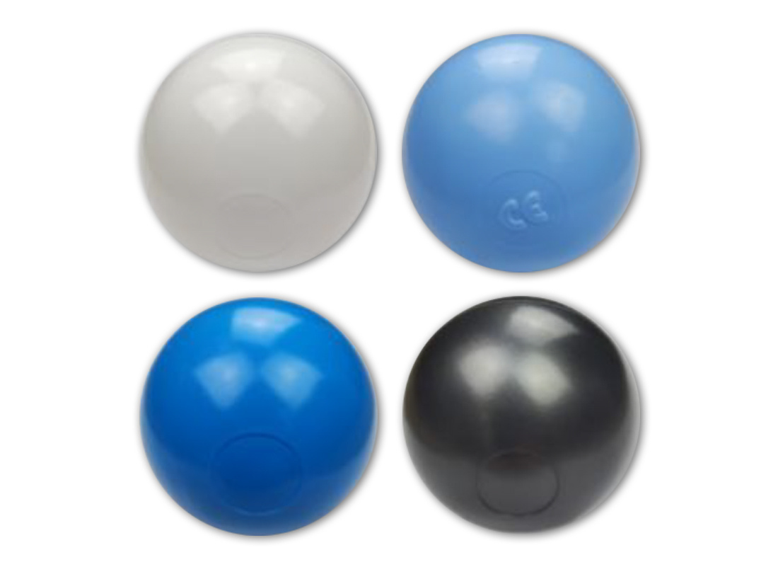 Ballenbak ballen 1000 stuks 7cm, wit, lichtblauw, grijs, blauw