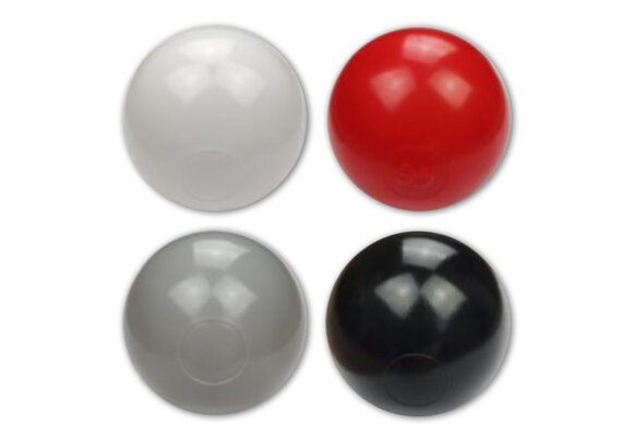 Ballenbak ballen 300 stuks 7cm, wit, rood, grijs, zwart