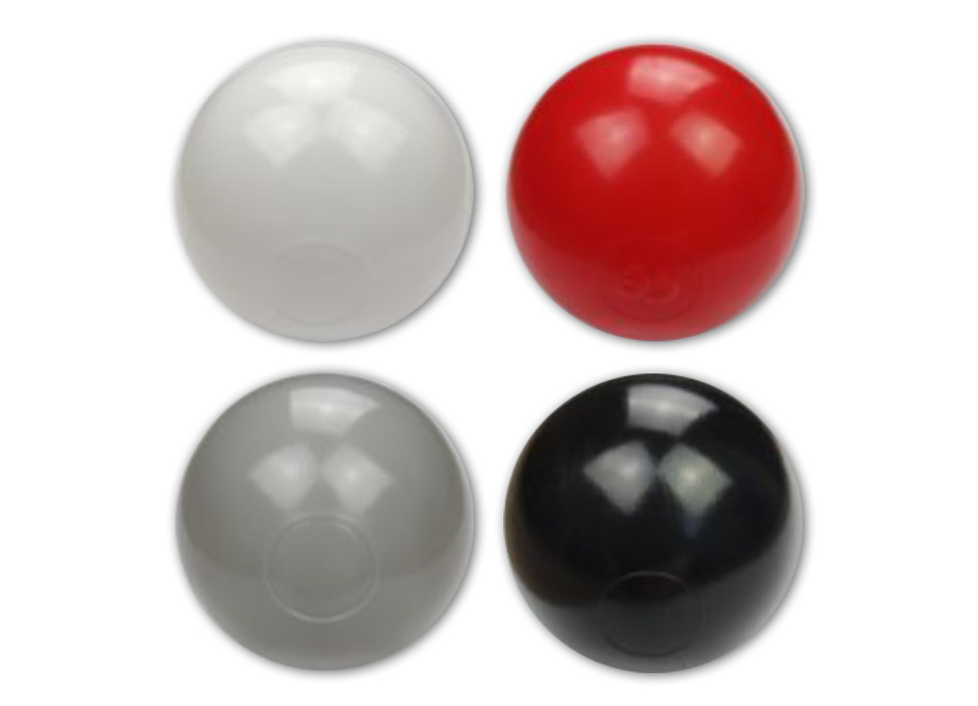 Ballenbak ballen 300 stuks 7cm, wit, rood, grijs, zwart