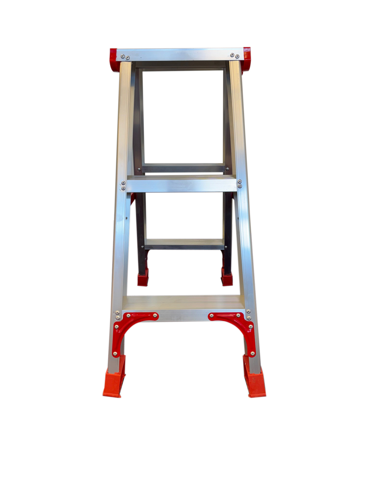 Huishoudtrap - ladder - 2x 3 treden - aluminium - 75 cm hoog