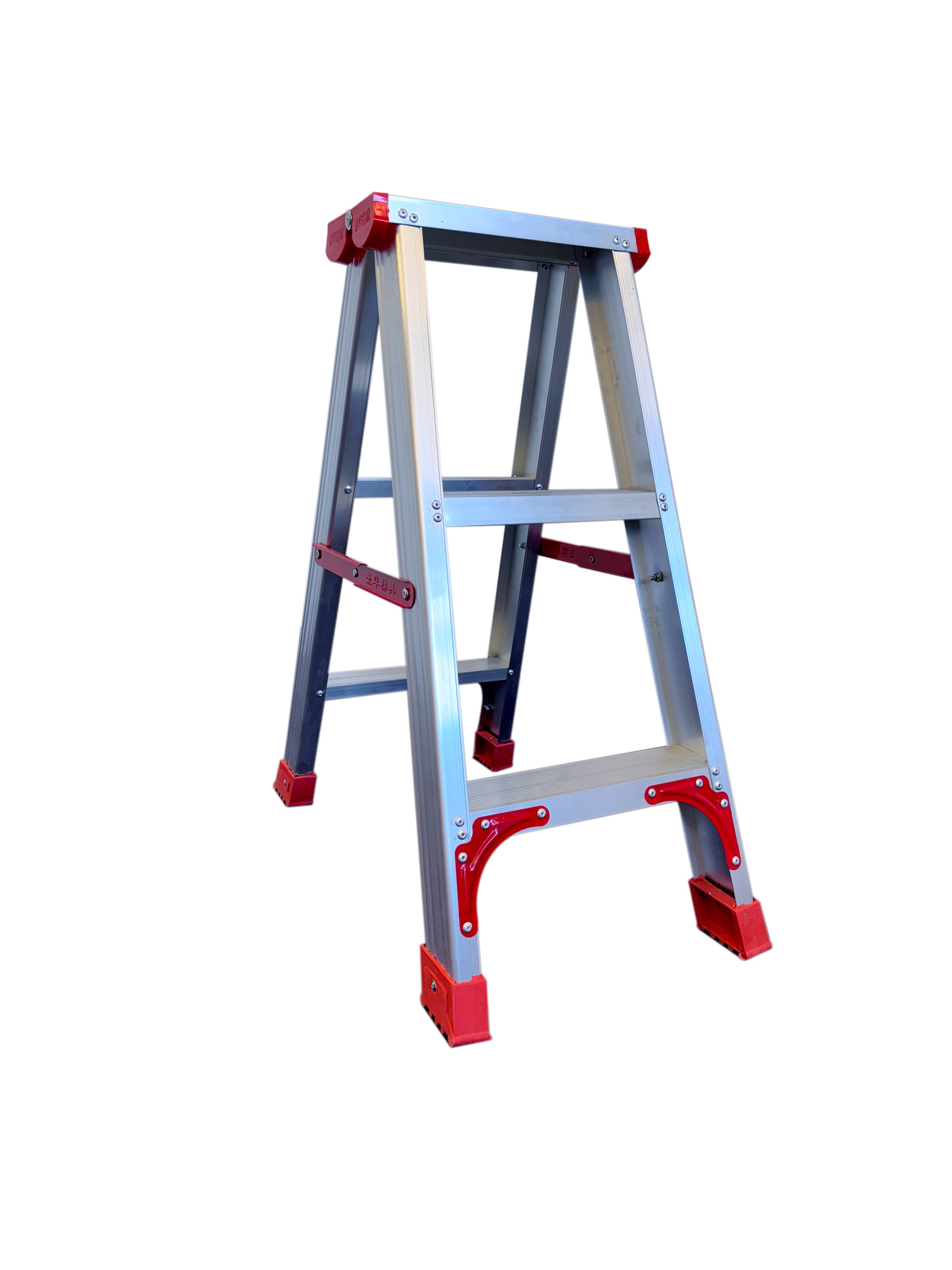 Huishoudtrap - ladder - 2x 3 treden - aluminium - 75 cm hoog