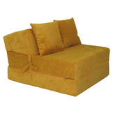 Opvouwbaar matras - 200x70x15cm - velvet dot - oker