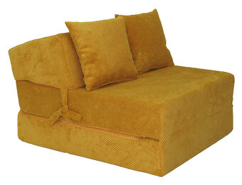 Opvouwbaar matras - 200x70x15cm - velvet dot - oker