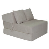 Opvouwbaar matras - 200x70x15cm - velvet dot - creme
