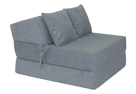 Opvouwbaar matras - 200x70x15cm - velvet dot - grijs