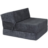 Opvouwbaar matras - 200x70x15cm - velvet dot - antraciet