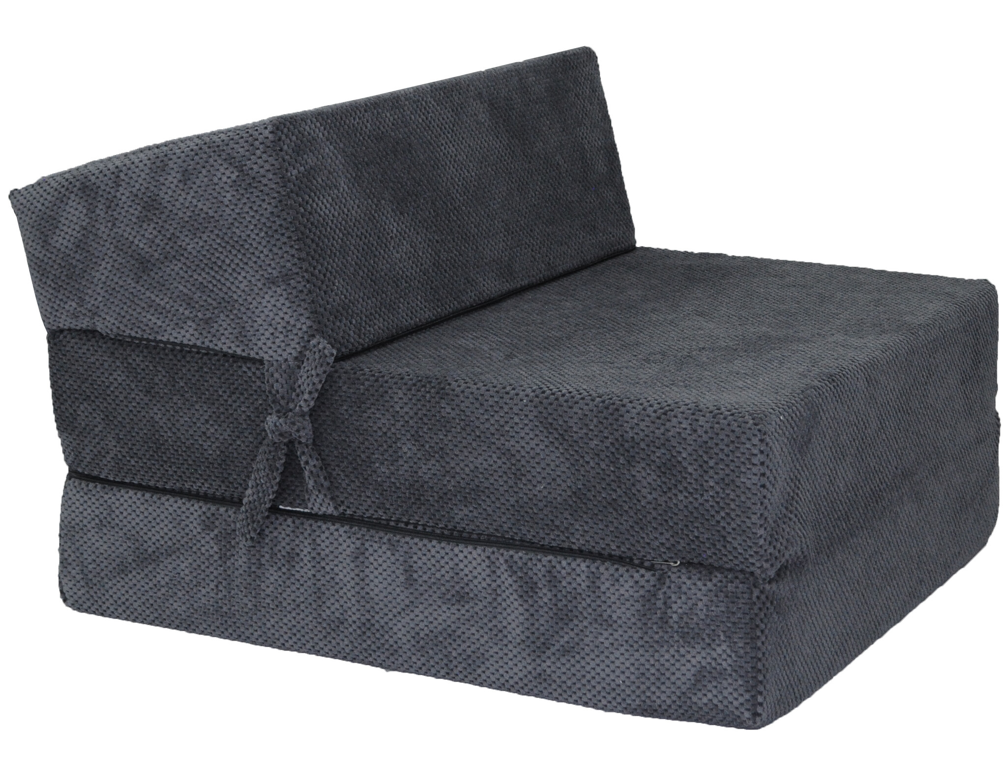 Opvouwbaar matras - 200x70x15cm - velvet dot - antraciet