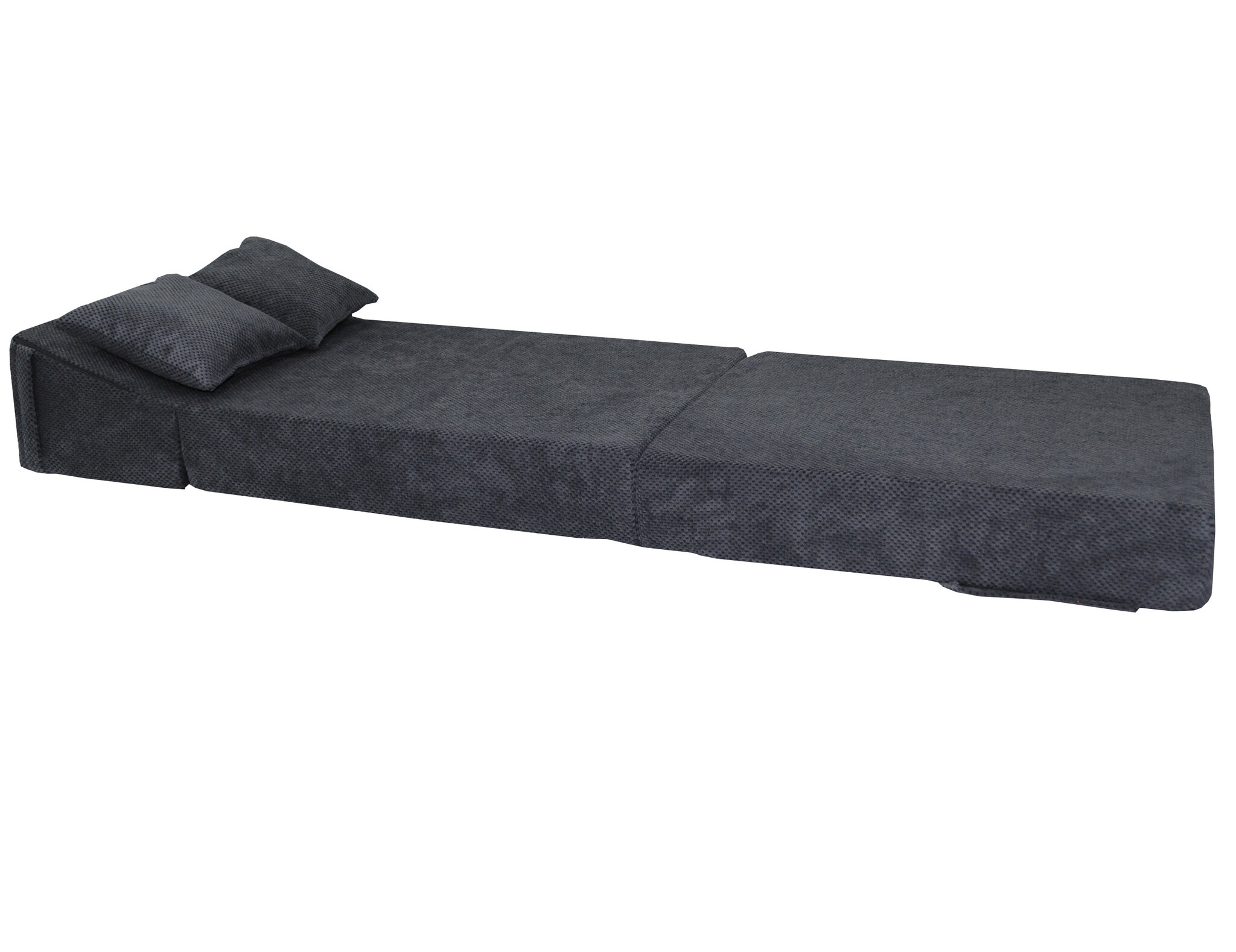 Opvouwbaar matras - 200x70x15cm - velvet dot - antraciet