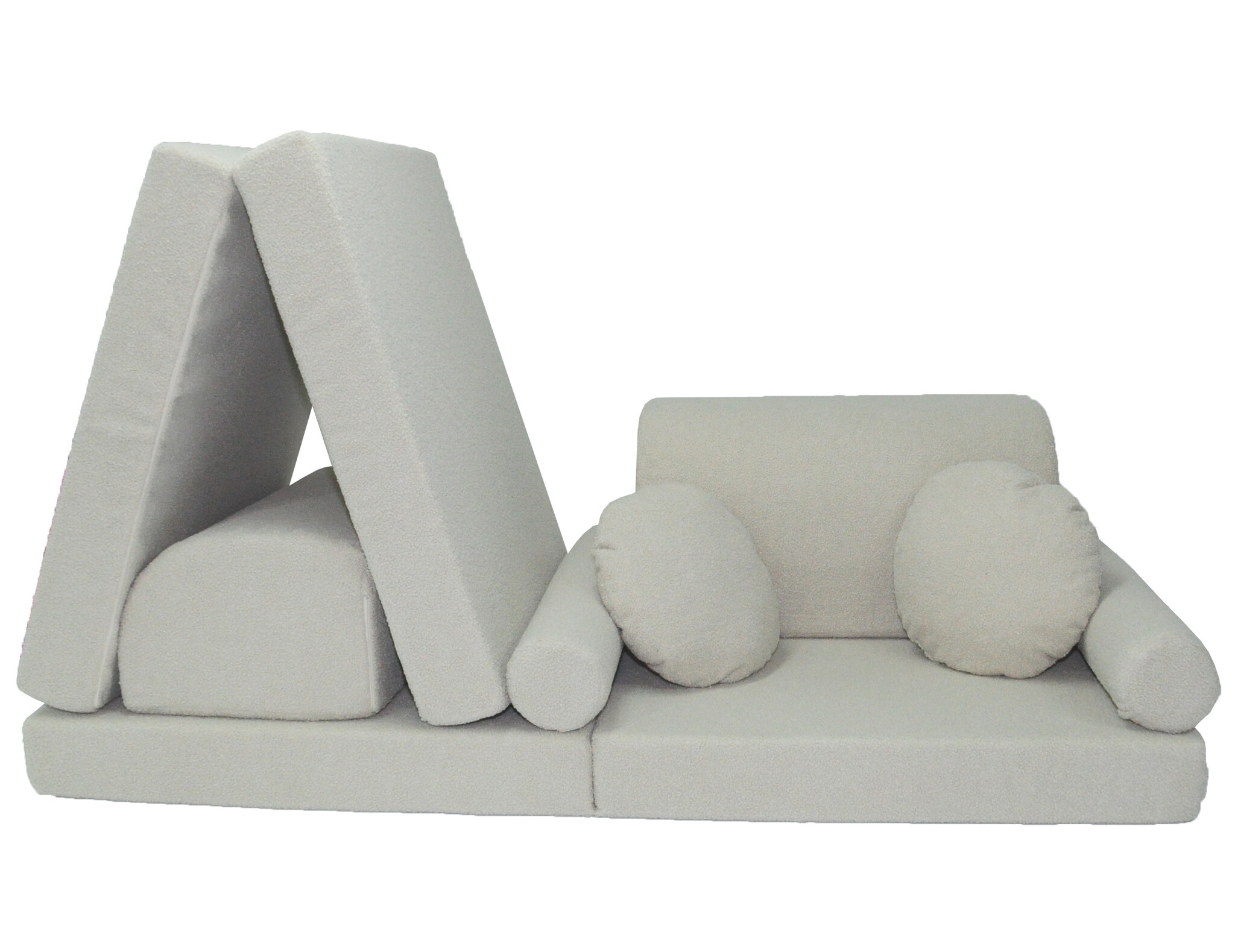 Speelbank NINO - kinderbank - modulair - teddy stof - beige