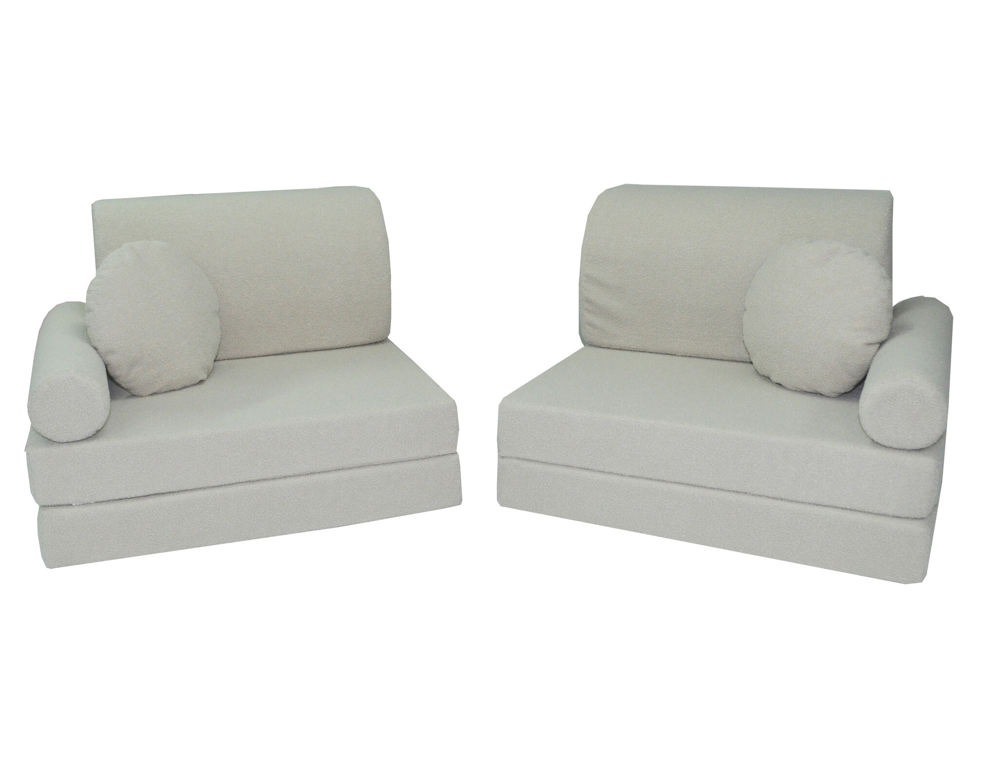 Speelbank NINO - kinderbank - modulair - teddy stof - beige