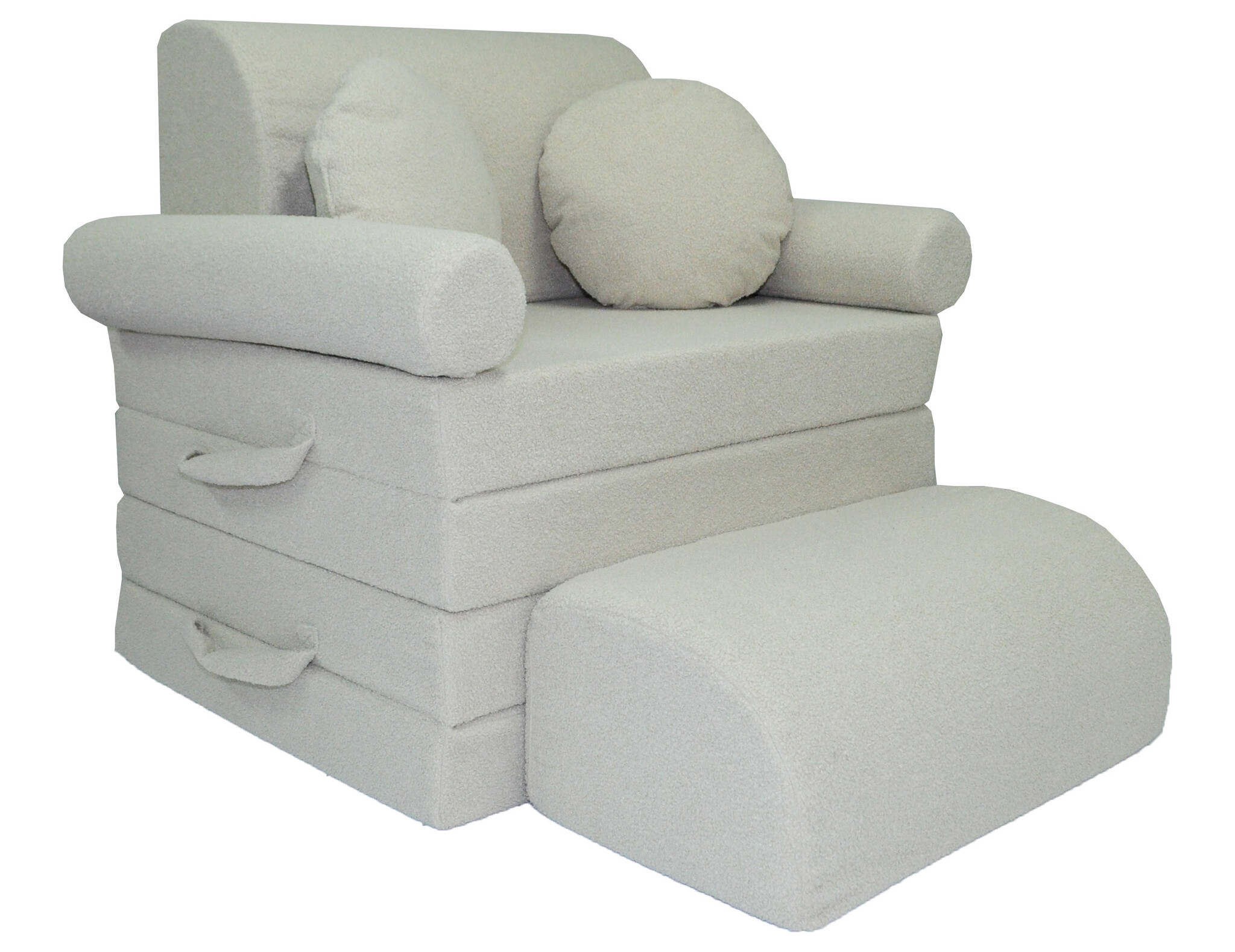 Speelbank NINO - kinderbank - modulair - teddy stof - beige
