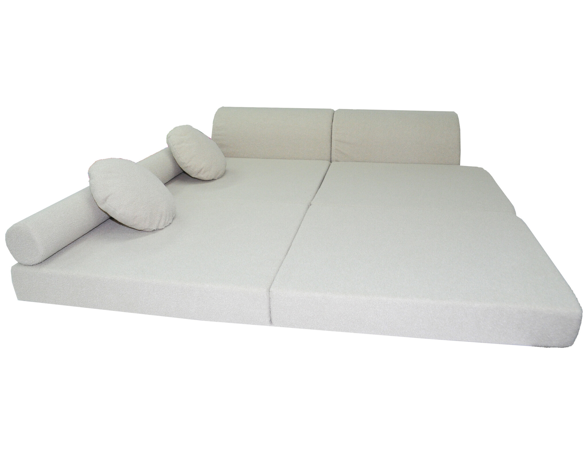 Speelbank NINO - kinderbank - modulair - teddy stof - beige