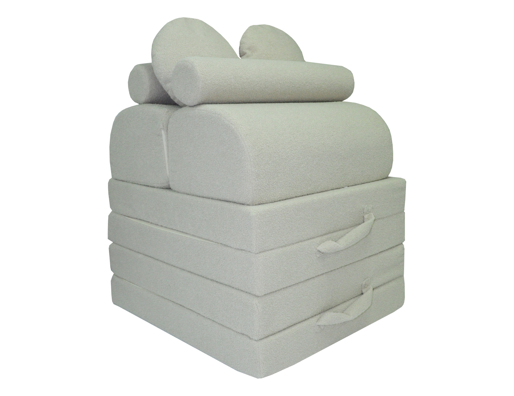 Speelbank NINO - kinderbank - modulair - teddy stof - beige
