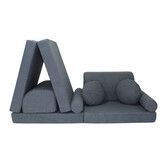 Speelbank NINO - kinderbank - modulair - teddy - donkergrijs