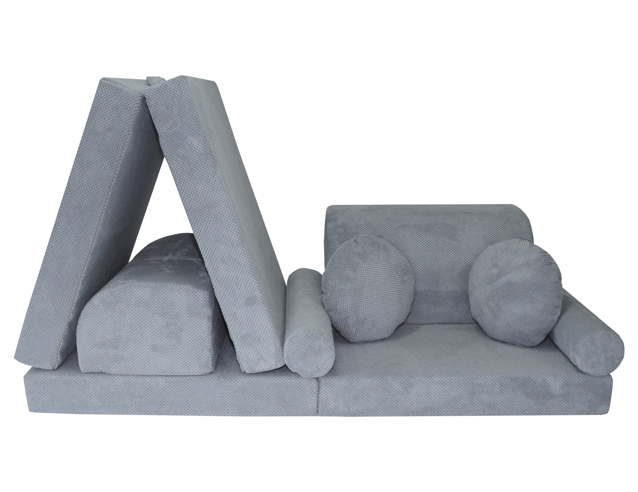 Speelbank NINO - kinderbank - modulair - dot stof - lichtgrijs