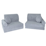 Speelbank NINO - kinderbank - modulair - dot stof - lichtgrijs