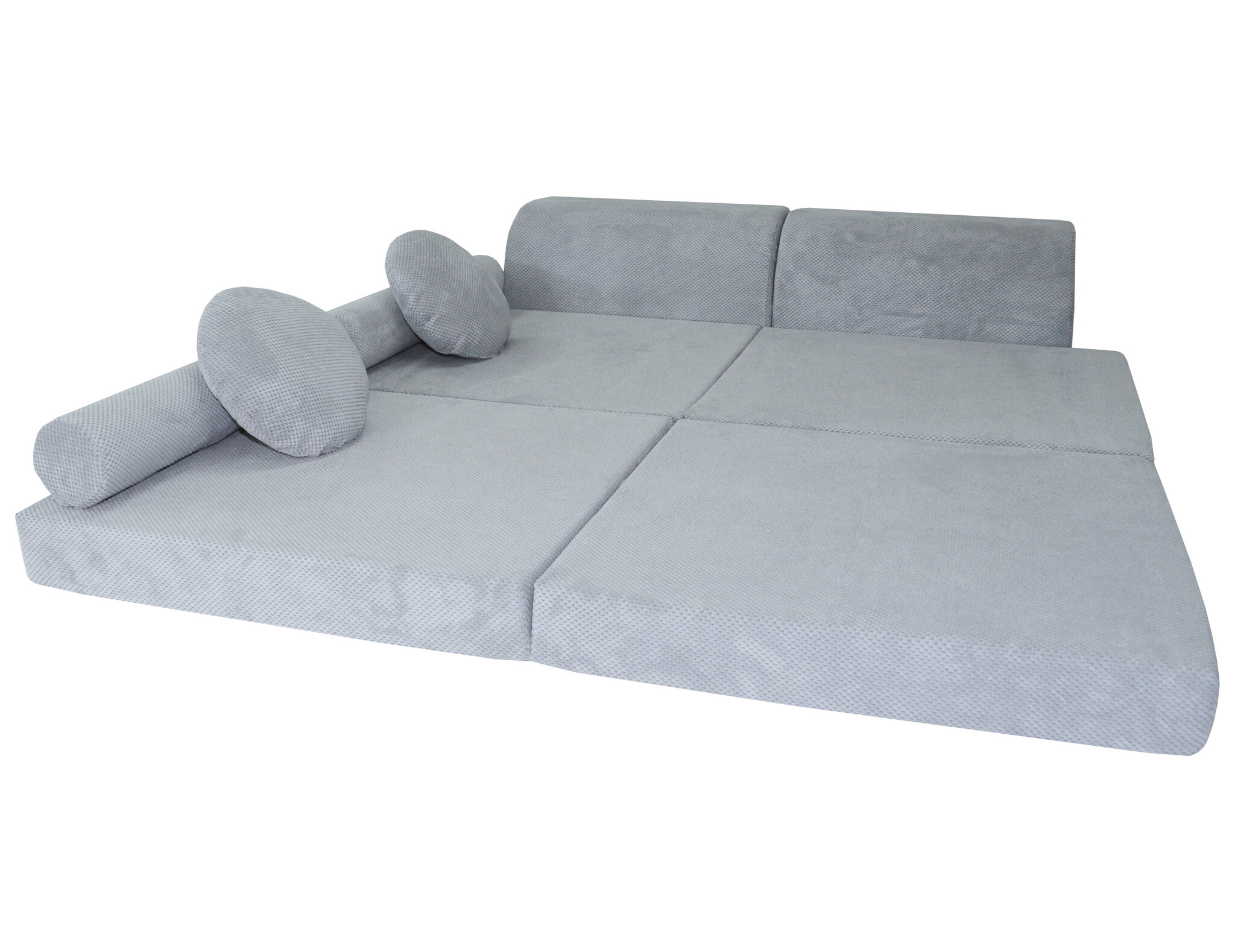 Speelbank NINO - kinderbank - modulair - dot stof - lichtgrijs