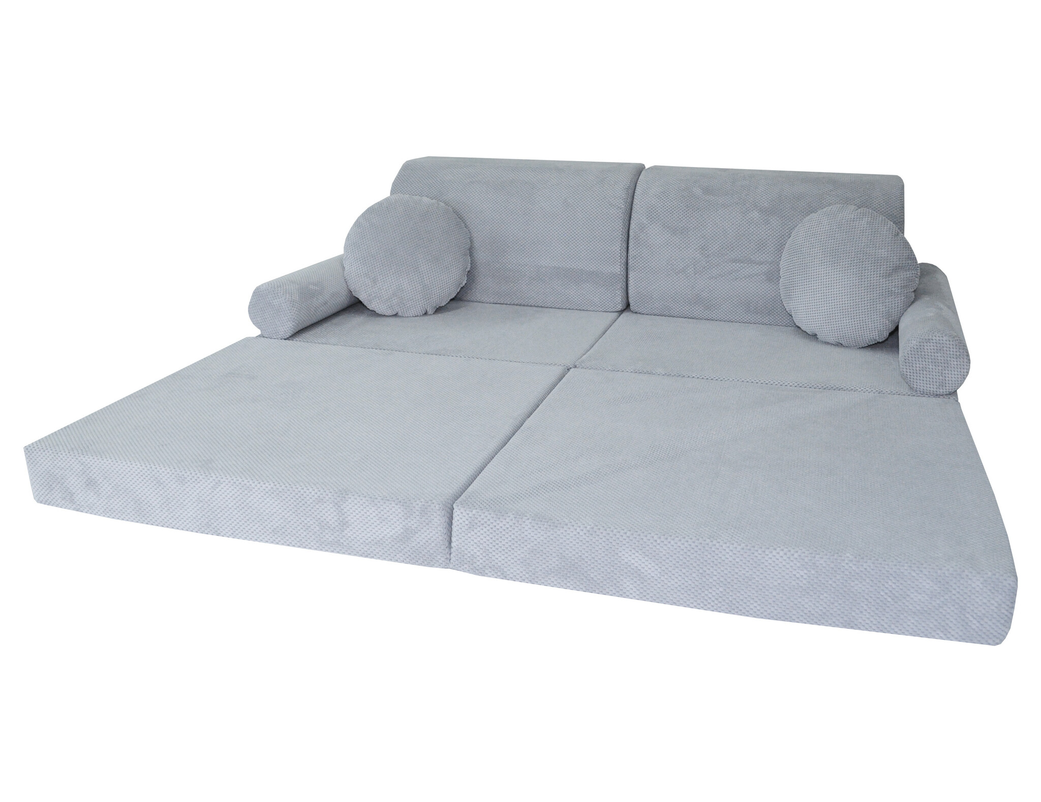 Speelbank NINO - kinderbank - modulair - dot stof - lichtgrijs