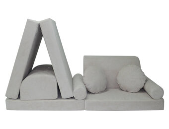 Speelbank NINO - kinderbank - modulair - dot stof - crème