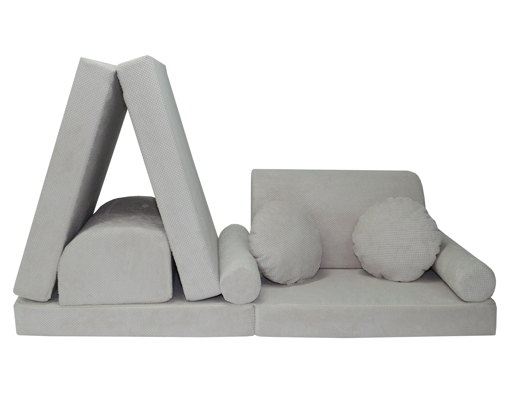 Speelbank NINO - kinderbank - modulair - dot stof - crème