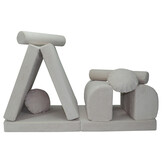 Speelbank NINO - kinderbank - modulair - dot stof - crème