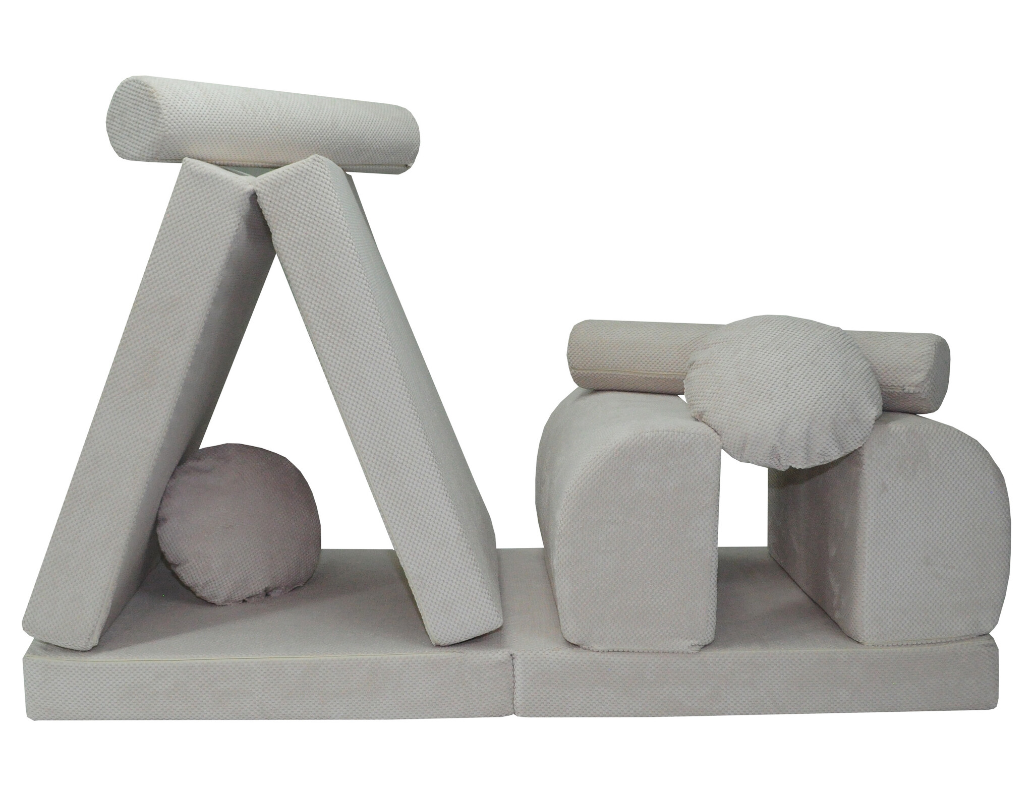 Speelbank NINO - kinderbank - modulair - dot stof - crème