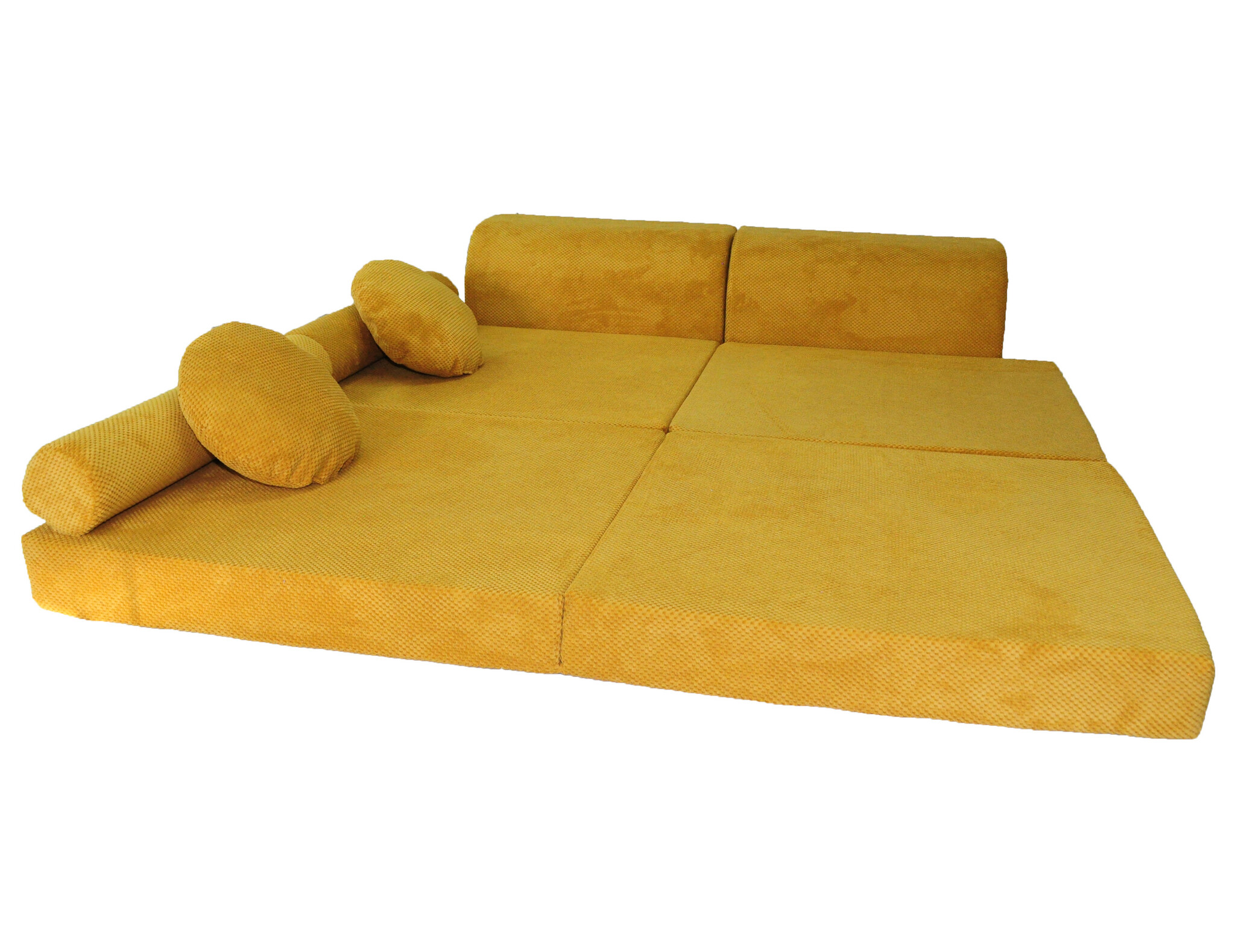 Speelbank NINO - kinderbank - modulair - dot stof - honinggeel