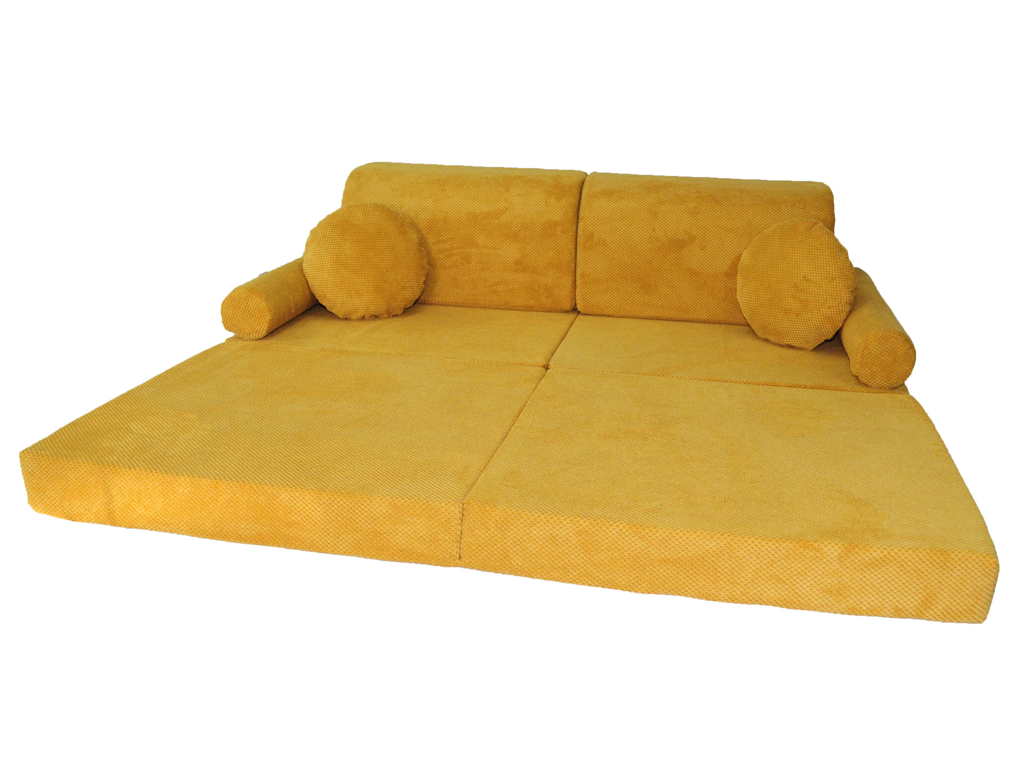 Speelbank NINO - kinderbank - modulair - dot stof - honinggeel