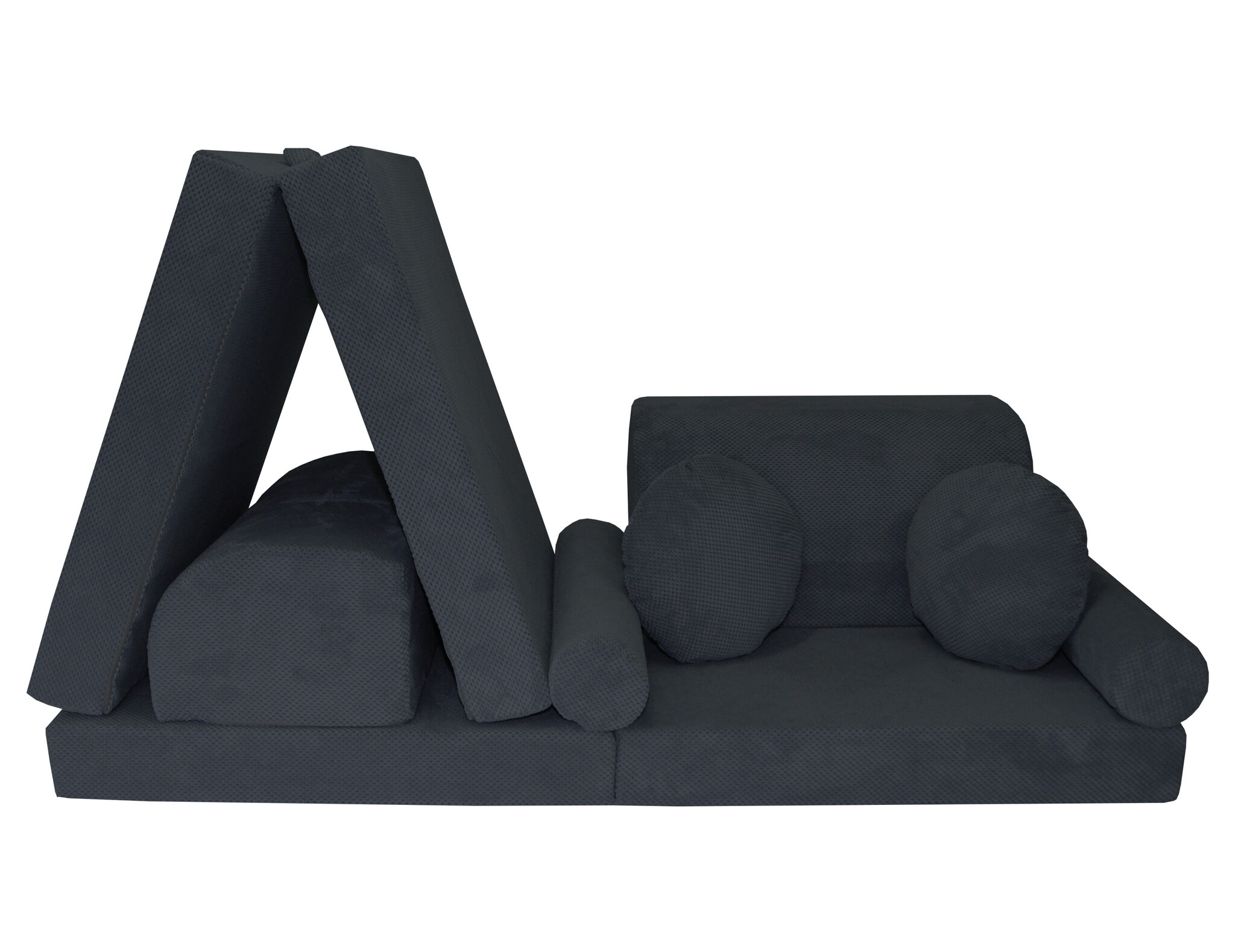 Speelbank NINO - kinderbank - modulair - dot stof - grafiet