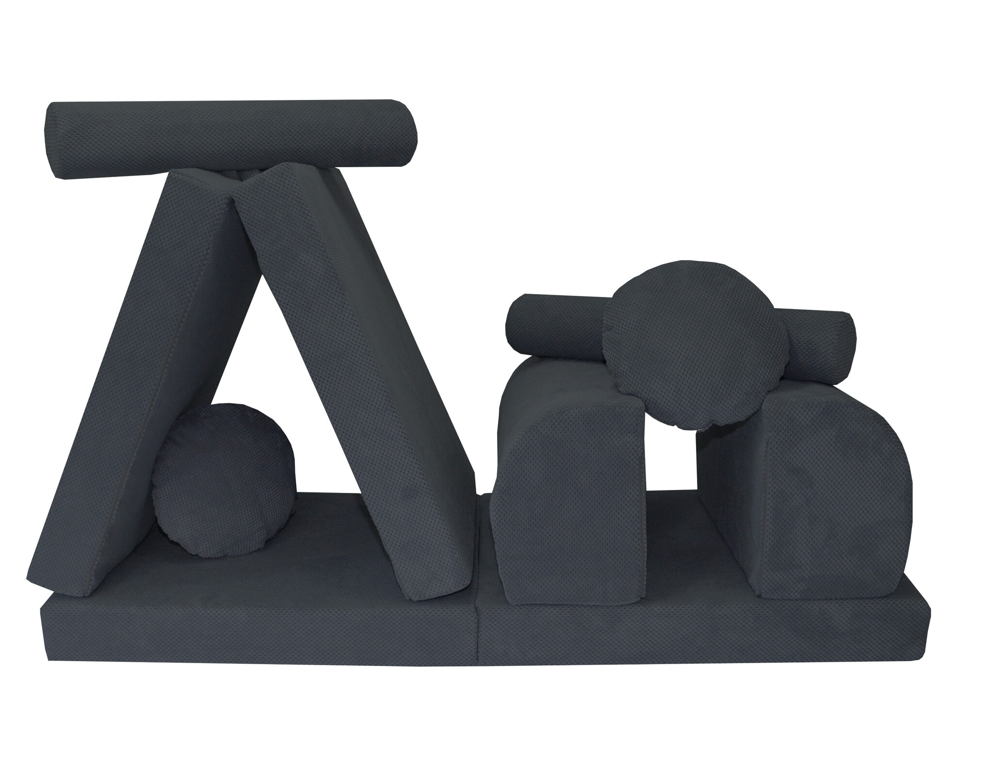 Speelbank NINO - kinderbank - modulair - dot stof - grafiet