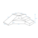 Schuimglijbaan - 40 cm hoog - roze, blauw, geel (pastel)