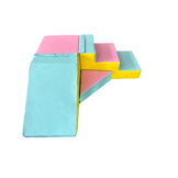 Schuimglijbaan - 40 cm hoog - roze, blauw, geel (pastel)