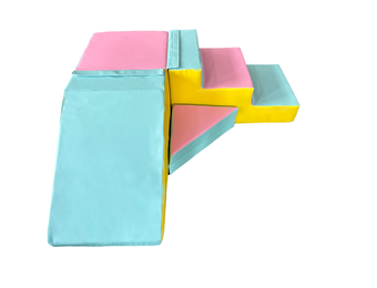 Schuimglijbaan - 40 cm hoog - roze, blauw, geel (pastel)