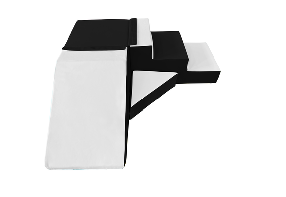 Glijbaan binnen - foam blokken - 40cm hoog - zwart wit