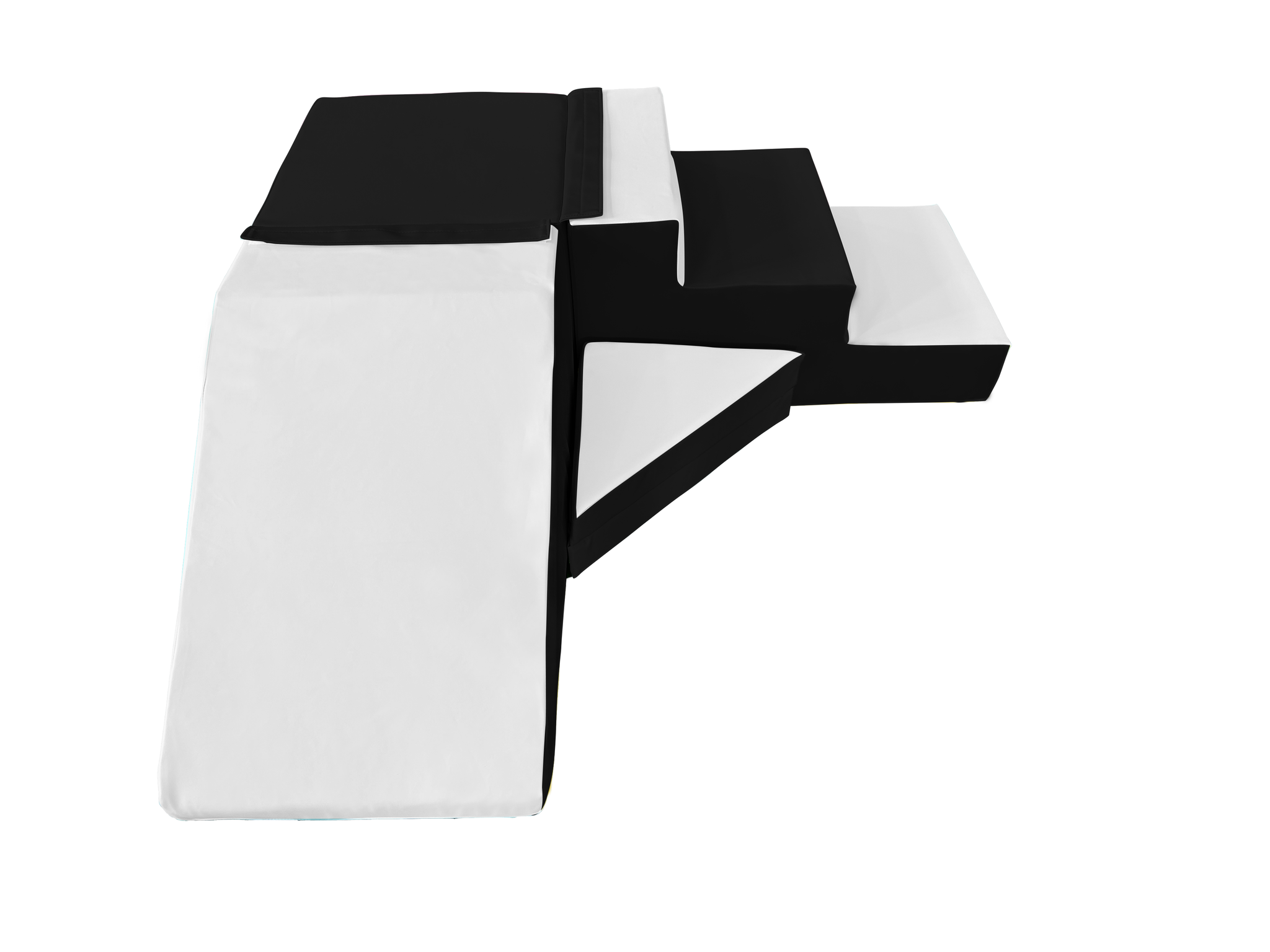 Glijbaan binnen - foam blokken - 40cm hoog - zwart wit