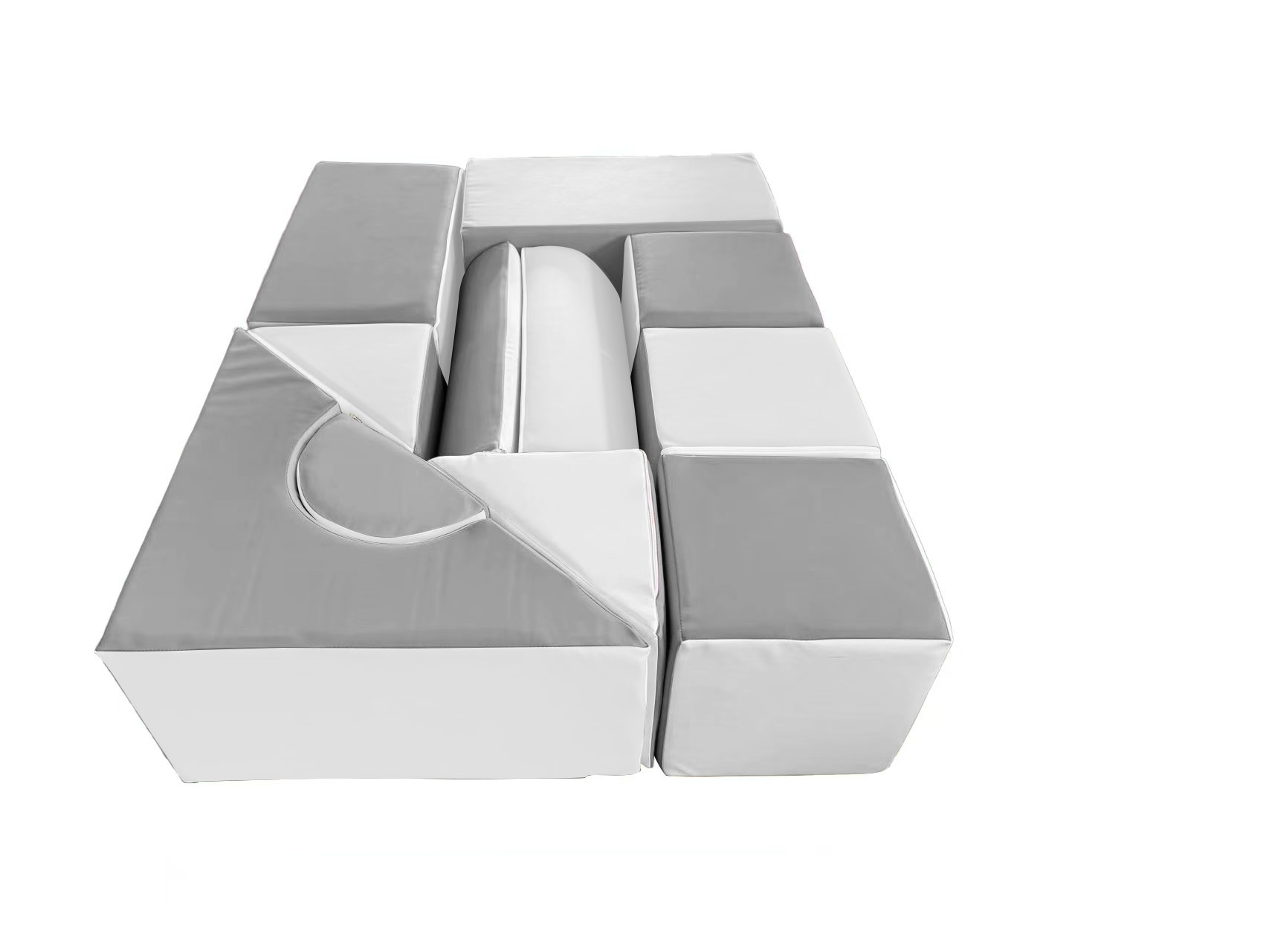 Bouwblokken schuim 11 stuks wit & grijs