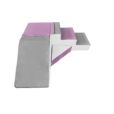 Speelset schuimblokken met glijbaan wit, licht paars & grijs