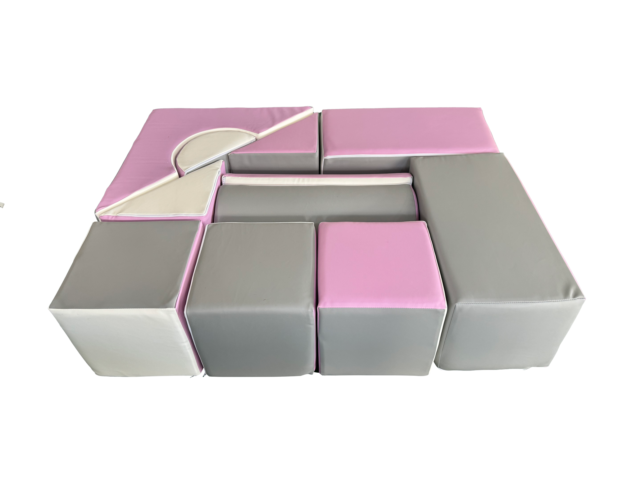 Bouwblokken schuim 11 stuks wit, licht paars & grijs