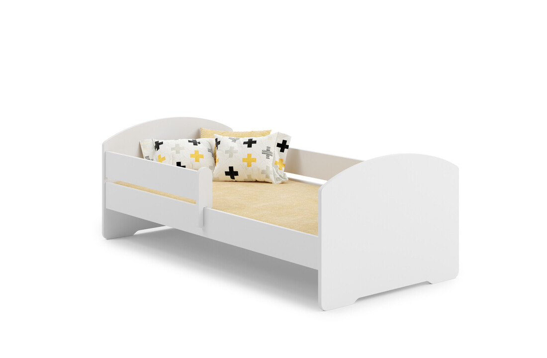 Peuterbed 80x160 cm - kinderbed met matras - juniorbed - wit